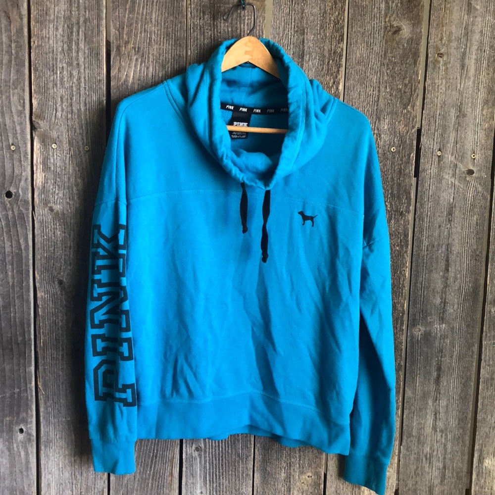 Blue VS PINK cowl neck sweatshirt medium
